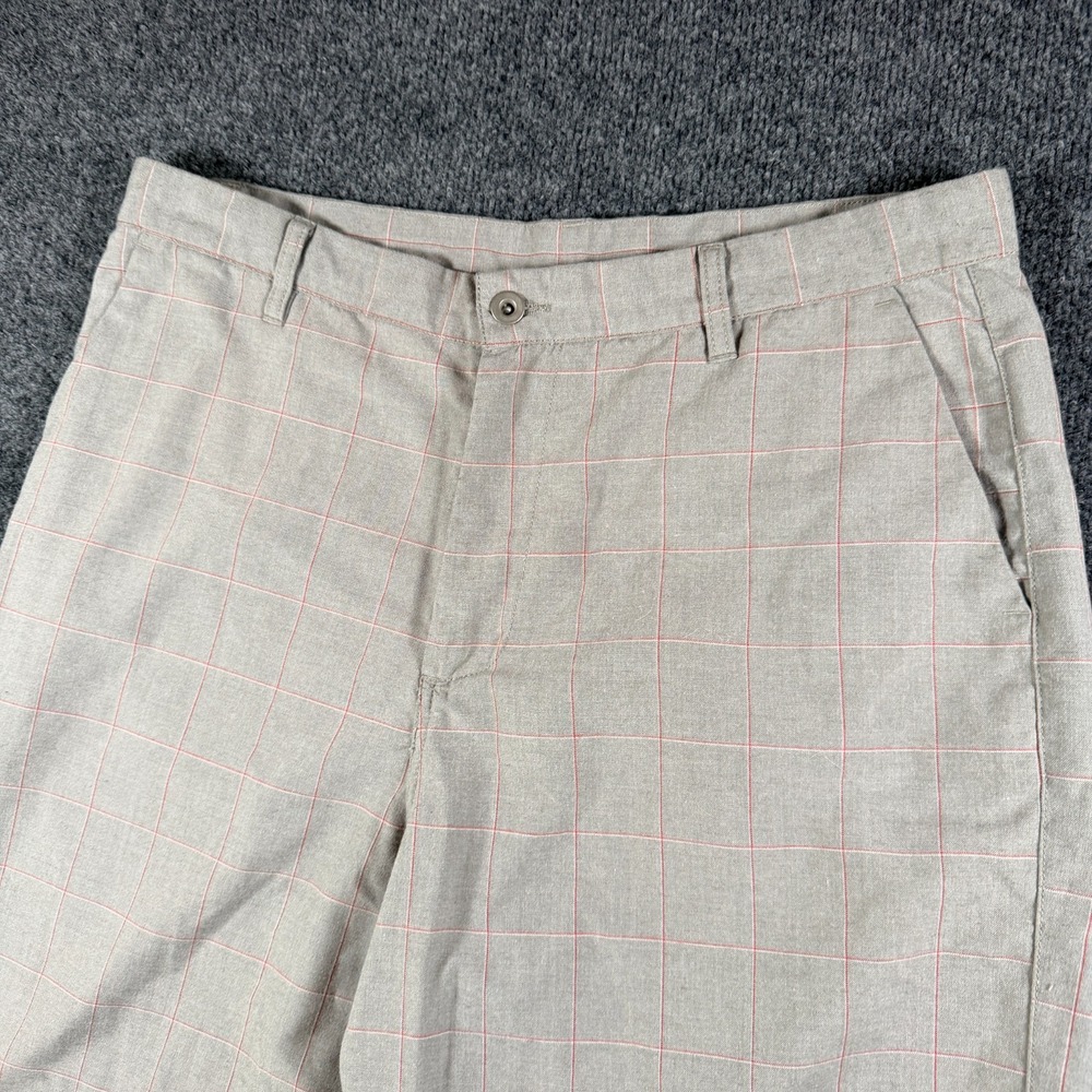 DC Shoes Skate Chino Shorts Mens 36 Gray Windowpane Plaid Performance Casual